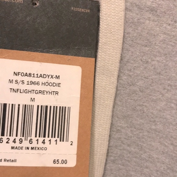 The North Face Gray Mens Medium Hoodie with Purple Logo. Can be Unisex - Picture 4 of 5